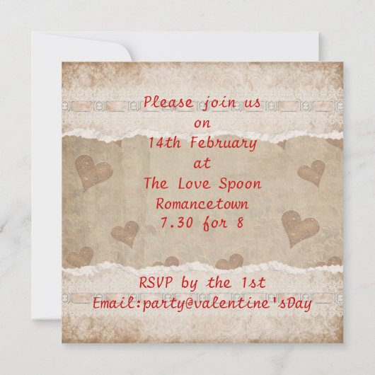 Invitation à la Saint Valentin (Dos)