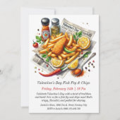 Invitation à la Saint-Valentin de frites de poisso (Devant)