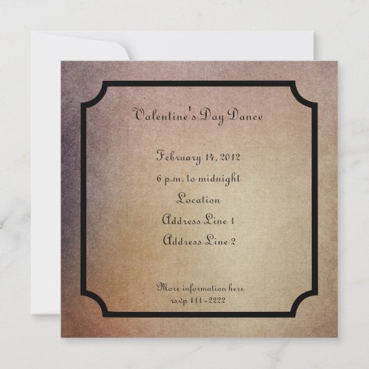 Invitation à la Saint-Valentin de la Cravate noire (Dos)