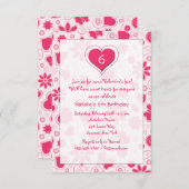 Invitation à la Saint-Valentin pour un anniversair (Devant / Derrière)