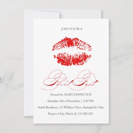 Invitation à la Saint Valentin, un single rouge de (Devant)