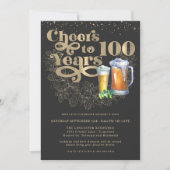 Invitation À la santé de 100 ans | Fête d'anniversaire pour u (Devant)