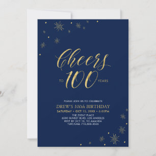 Invitation À la santé de 100 Fête d'anniversaire de 100 ans