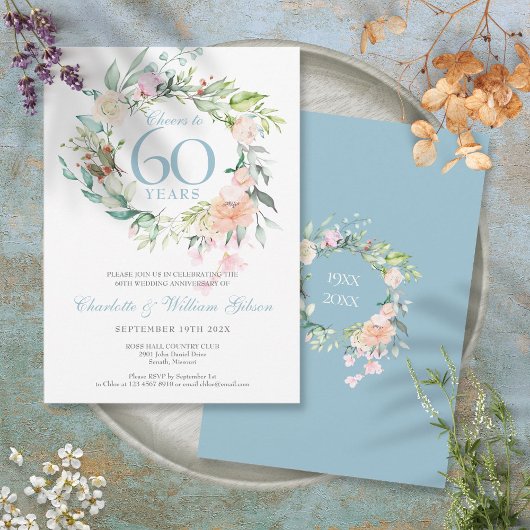 Invitation À la santé de 60 ans de mariage Anniversaire de di