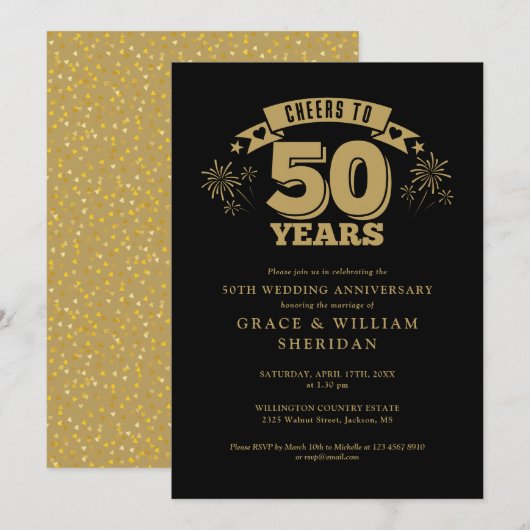 Invitation À la santé du noir et de l'or 50e anniversaire de (Devant / Derrière)