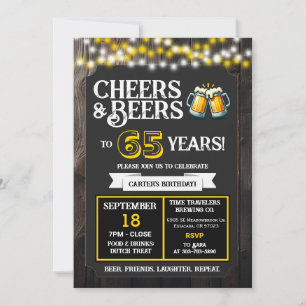 Invitation À la santé et à la bière pour les 65 ans de la bra