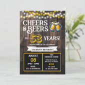 Invitation À la santé et bières pour 53 ans, surprise dans le (Debout devant)