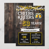 Invitation À la santé et bières pour 53 ans, surprise dans le (Devant / Derrière)