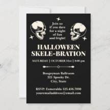 Invitation à la Skele-bration d'Halloween Crânes R