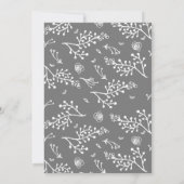 Invitation à la soirée après mariage Fleurs grises (Dos)