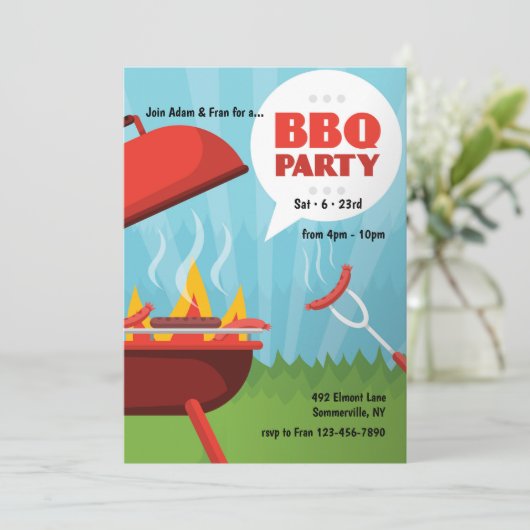 Invitation à la soirée BBQ Red Hot (Debout devant)