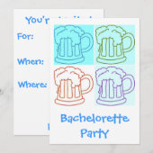 Invitation à la soirée bière de Bachelorette (Devant / Derrière)