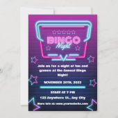 Invitation à la soirée Bingo Nuit Bleue Violette (Devant)