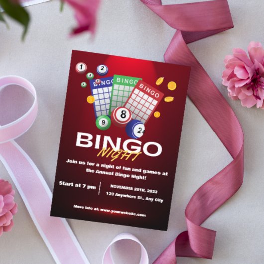 Invitation à la soirée Bingo Nuit Sombre Rouge