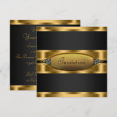 Invitation à la soirée Black Tie Black Gold (Devant / Derrière)
