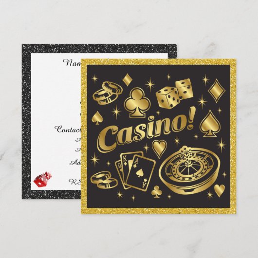 Invitation à la Soirée Casino (Devant / Derrière)