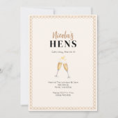 Invitation à la soirée Champagne Hens Gold Classy (Devant)