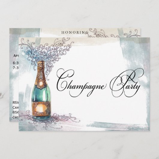Invitation à la soirée Champagne Vintage (Devant / Derrière)