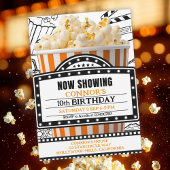 Invitation à la soirée cinéma au pop corn orange