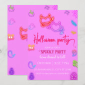 Invitation à la soirée Cocktail Adulte Pink Hallow (Devant / Derrière)