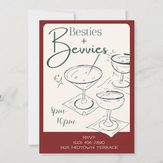 Invitation à la soirée cocktail Besties + Bevvies
