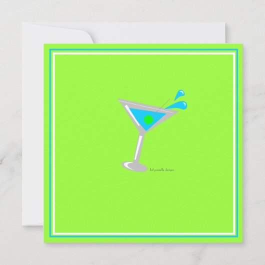 Invitation à la soirée cocktail Blue Martini (Dos)
