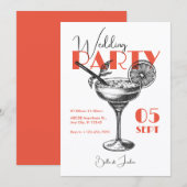Invitation à la soirée cocktail de mariage (Devant / Derrière)
