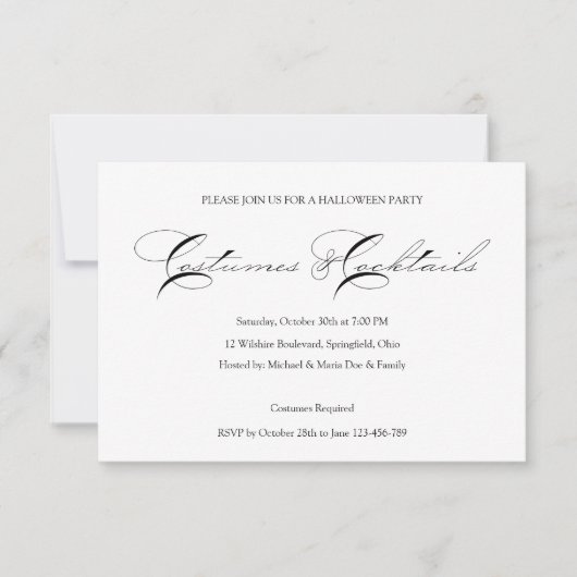 Invitation à la soirée Cocktail d'Halloween (Devant)