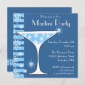 Invitation à la soirée cocktail d'hiver Snowflake (Devant / Derrière)