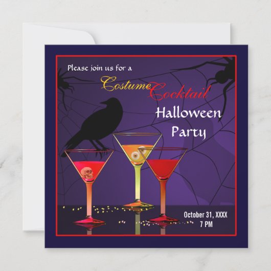 Invitation à la soirée cocktail Halloween (Devant)