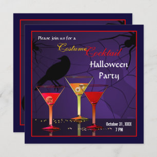Invitation à la soirée cocktail Halloween