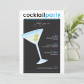 Invitation à la soirée cocktail moderne (aqua) (Debout devant)