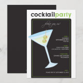 Invitation à la soirée cocktail moderne (vert citr (Devant / Derrière)
