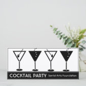 Invitation à la soirée Cocktail noir et blanc (Debout devant)