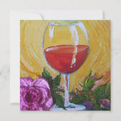 Invitation à la soirée cocktail Verre et Rose (Dos)