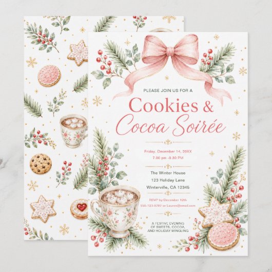 Invitation à la Soirée Cookies & Cocoa (Devant / Derrière)