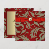 Invitation à la soirée cravate noire Or Rouge Noir (Devant / Derrière)