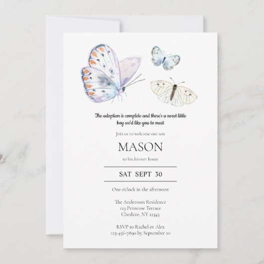 Invitation à la soirée d'annonce d'adoption de pap (Devant)