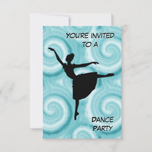 Invitation à la soirée dansante de ballerine (Devant)