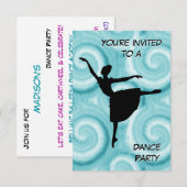 Invitation à la soirée dansante de ballerine (Devant / Derrière)