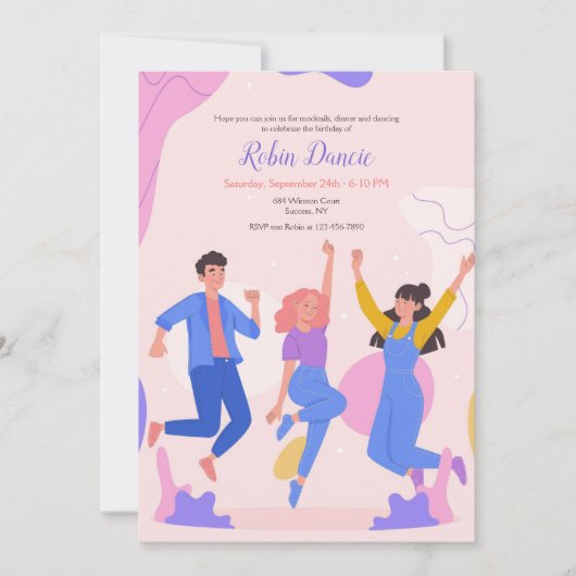 Invitation à la soirée dansante des adolescents (Devant)