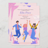 Invitation à la soirée dansante pour ados (Devant / Derrière)