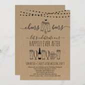 Invitation à la soirée d'après-mariage Bières et C (Devant / Derrière)