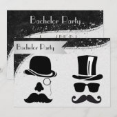 Invitation à la soirée de bachelor gay noir et arg (Devant / Derrière)
