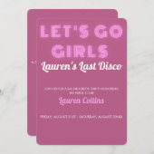 Invitation à la soirée de bachelorette de la disco (Devant / Derrière)