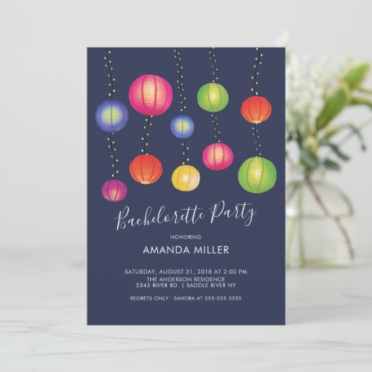 Invitation à la soirée de bachelorette de Lantern (Debout devant)