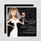 Invitation à la soirée de bachelorette de mariée m (Devant / Derrière)