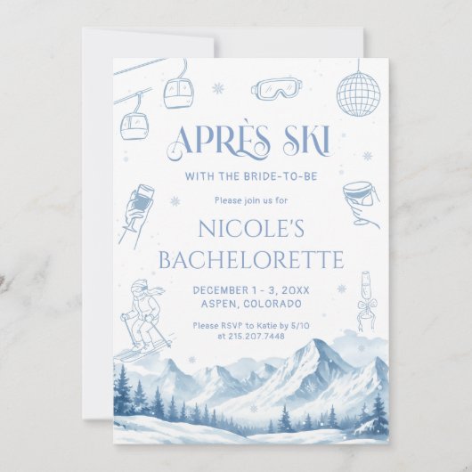 Invitation à la soirée de Bachelorette d'hiver Apr (Devant)