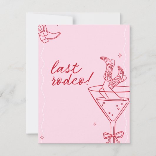 Invitation à la soirée de bachelorette du dernier  (Devant)