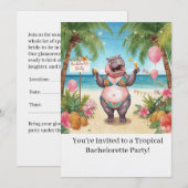 Invitation à la soirée de Bachelorette Hippo Bikin (Devant / Derrière)